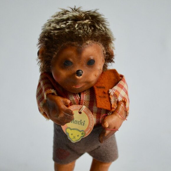 Steiff Hedgehog Macki 4.5" Doll Figure Figurine Vintage - Picture 3 of 7